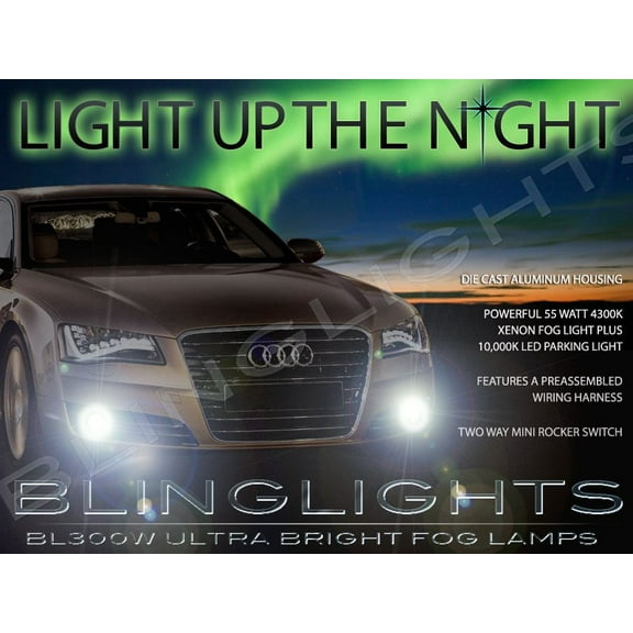 2011 2012 2013 Audi A8 Xenon Fog Lamps Driving Lights Foglamps Foglights Kit
