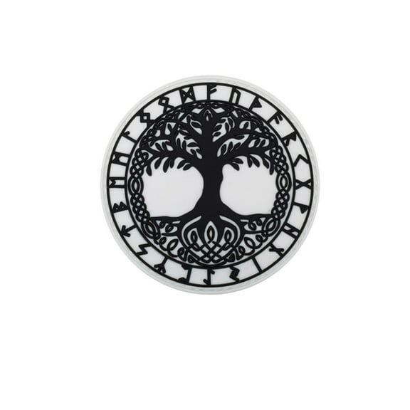 Uijokdef 1 PCS PVC Tree of Life Luminous Patch Black and White Tree of Life Patch(es)