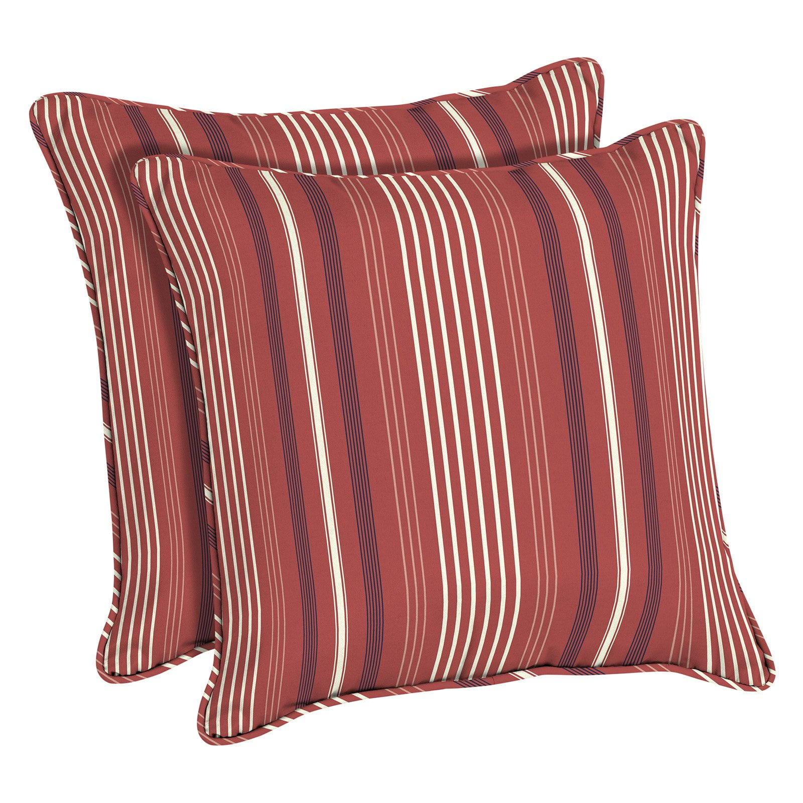 Madison Stripe Outdoor Toss Pillow with welt Set of 2