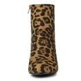 thumbnail image 6 of BLISSFUL STEP Women's Side Zipper Block Heel Ankle Boots Leopard 5.5, 6 of 8