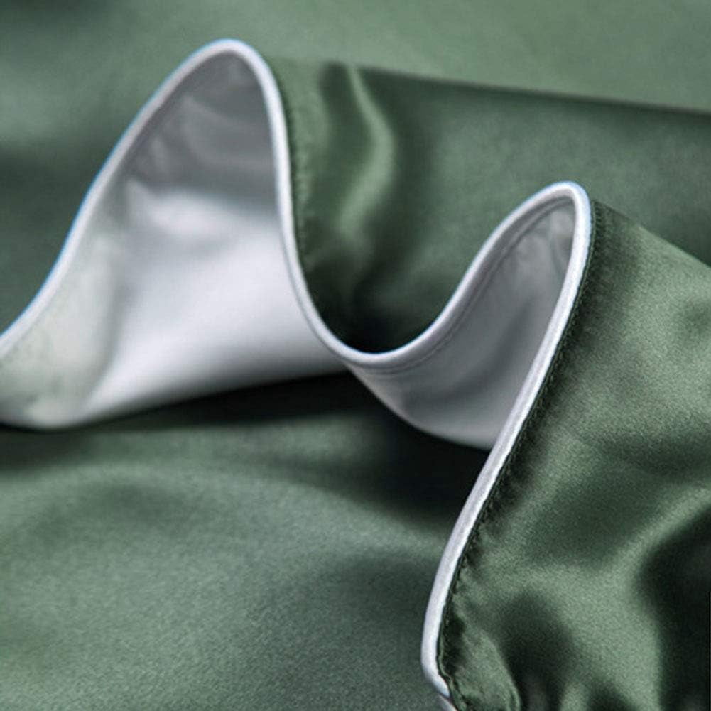 Zhuge 2 Pack 100% Silk Pillowcases for Hair and Skin 19 Momme Silk Bed Pillowcases with Envelope Closure (Queen Size, Olive Green)
