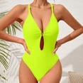 thumbnail image 2 of Cathalem Plus Size One Piece Swimsuit Tummy Control Women's One Piece Swimsuit Tummy Control Swimwear(Yellow,L), 2 of 5
