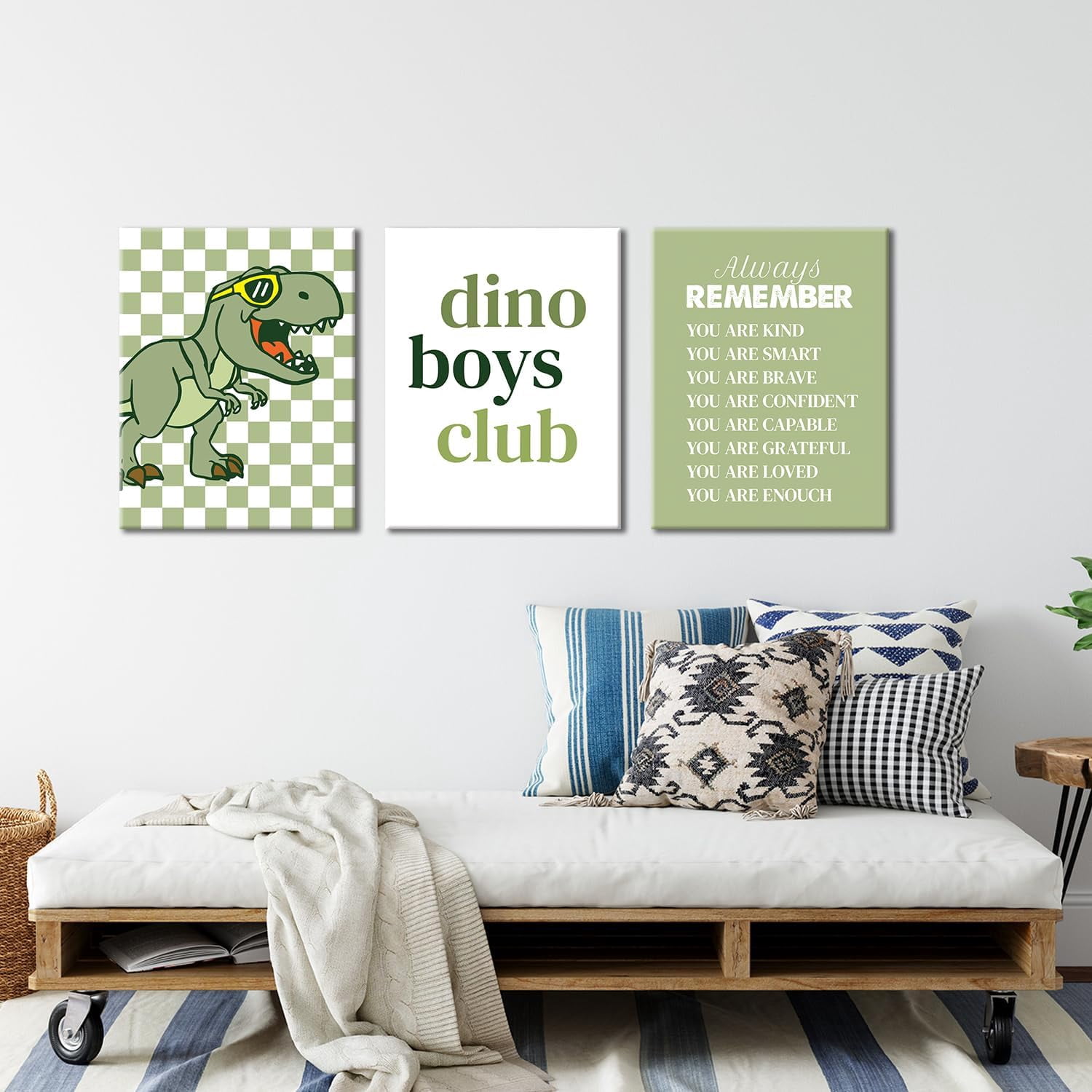 JANS.NO1 Dinosaur Room Decor: Dinosaur Wall Art for Boys' Bedroom, Nursery, Playroom