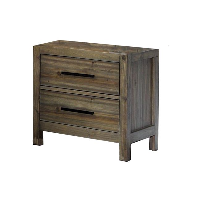 Benzara Bm203181 Wooden Nightstand With 2 Drawers Bar Pull 44 Oak Brown Black Walmart Canada
