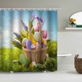thumbnail image 5 of Moocorvic Spring Decor Easter Bunny Shower Curtains for Bathroom, Rabbits Floral Plant Watercolor Flower Shower Curtain Set with 12 Hooks,59x71in(S), 5 of 6