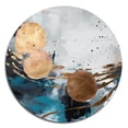 thumbnail image 2 of Designart "Bold Shaped Marble in Gold and Green" Abstract Marble Metal Round Art Living Room, 2 of 5
