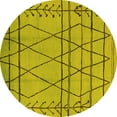thumbnail image 1 of Ahgly Company Indoor Round Oriental Yellow Industrial Area Rugs, 8' Round, 1 of 4