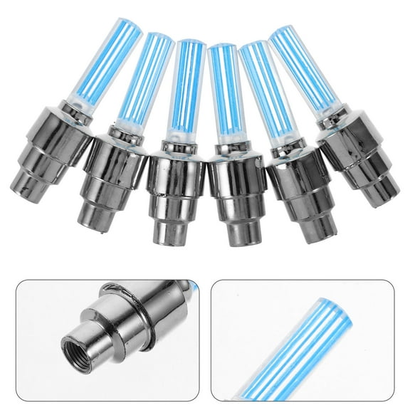 Worgeous Bike Valve Lights Bike LED Wheel Lights Blue 6 Pcs Plastic