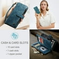 thumbnail image 3 of for Google Pixel 8 Pro Case Wallet for Women and Men, Google Pixel 8 Pro Case, PU Leather Magnetic Flip Strap Wristlet Zipper Card Holder Wallet Business Phone Cover for Google Pixel 8 Pro, Blue, 3 of 10
