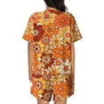 thumbnail image 3 of Picia Hippie Flower Pajamas Sets for Women Soft Short-Sleeved Pjs with Lounge Shorts Two Piece Sleepwear-4X-Large, 3 of 9