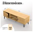 thumbnail image 2 of -Century Modern 55" TV Stand with 2 Side Doors Entertainment Center Console for Living Room Bedroom Office- Supports up to 65 Inch TV & 150 lbs Large Cabinet w/Shelves - MAPLE, 2 of 5