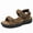 Dark Brown, variant on Men Leather Fisherman Sandals Walking Shoes Trekking Hiking Beach Sports