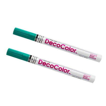 Permanent Plastic Paper - JAM Paper Fine Line Opaque Paint Markers, Teal, 2/pack