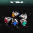 thumbnail image 6 of Unique Bargains 5Pcs LED Indicator Light 19mm 12V Metal Shell Waterproof Pilot  Dash Signal Lamp Internal Green, 6 of 6