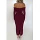 thumbnail image 2 of Vestido Maxi Ajustado PRETTYGARDEN Rojo Vino con Hombros Descubiertos y Fruncido Talla L, 2 of 8
