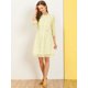 thumbnail image 3 of Vestido Floral Vintage A-Línea Escote Con Ribete De Volantes Cintura Del Lazo Para Mujeres Beige M Unique Bargains Vestido, 3 of 6