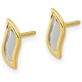 thumbnail image 2 of 14K Yellow Gold White Rhodium Teardrop Post Earrings - 11mm, 2 of 6