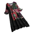 thumbnail image 2 of LSLJS Robe Longue pour Femmes, Mode, Sans Manches, Taille Mi-Haute, Col en V, Imprimée, Ajustée, de Plage, avec Poches, Robe pour Femmes Grande Taille, Cadeaux pour Femmes, 2 of 3