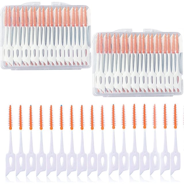 EcoNesxp Cure-Dents Orange Outil de Nettoyage 80 Pcs Bâton de Fil Dentaire