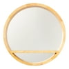 Drew Barrymore Flower Home 21.5" Diameter Round Wood Wall Mirror with Shelf