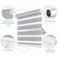 thumbnail image 4 of Keego Cordless Zebra Blinds for Windows 85% Blackout Shades Dual Layer Roller Shades for Home Bedroom Office (Grey Color, 30"W x 36"H, 4 of 9