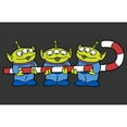 thumbnail image 2 of Men's Toy Story Little Green Men Candy Cane  Sweatshirt Charcoal Heather Small, 2 of 4