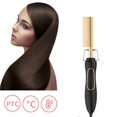 thumbnail image 2 of Guardurnaity Cepillo alisador de pelo largo para mujer, cepillo de pelo portátil para salón doméstico con calefacción PTC, rizador en seco y Cuidado del cabello Enchufe negro de EE. UU., 2 of 6