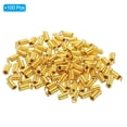 thumbnail image 3 of Unique Bargains Cord End Caps, 100Pcs 3.5x8.5mm Metal Spring Coil End Tips Crimp Terminators Caps Gold Tone, 3 of 5