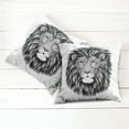 thumbnail image 6 of Ambesonne Indie Throw Pillow Cover 2 Pack, Wild Hipster Lion Glasses, 18", Black and White, 6 of 7