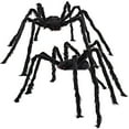 thumbnail image 5 of 2Pcs Halloween Hairy Spider Outdoor Decorations,Light-up LED Eyes Scary Spider Fake Large Spider Hairy Spider Props for Halloween Yard Decorations Party Outdoor and Outdoor Decor Black 35.4inch, 5 of 9