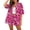 Red, variant on Women's 2 Piece Sets Printed Shirt and Shorts Set, Summer Casual Beach and Loungewear Set