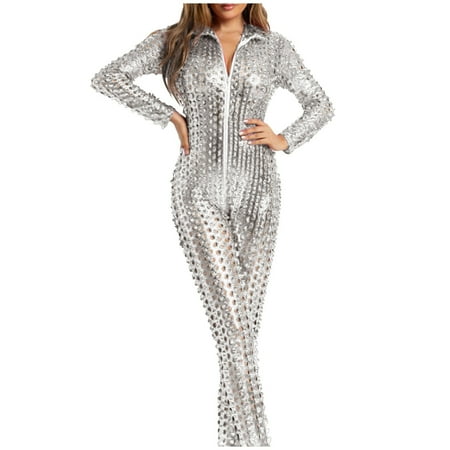 Clearance!Uooqdmx Sexy Lingerie for Women Bodysuits for Women Sexy Lacquer Leather Nightclub Game Clothes Erotic Clothing Corset Lingerie for Women Silver XL