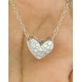 thumbnail image 3 of Lakshya Jewel LLC Women's Heart Beauty Pendant W/ Chain Round Cut Cubic Zirconia 14K White Gold Plated, 3 of 5