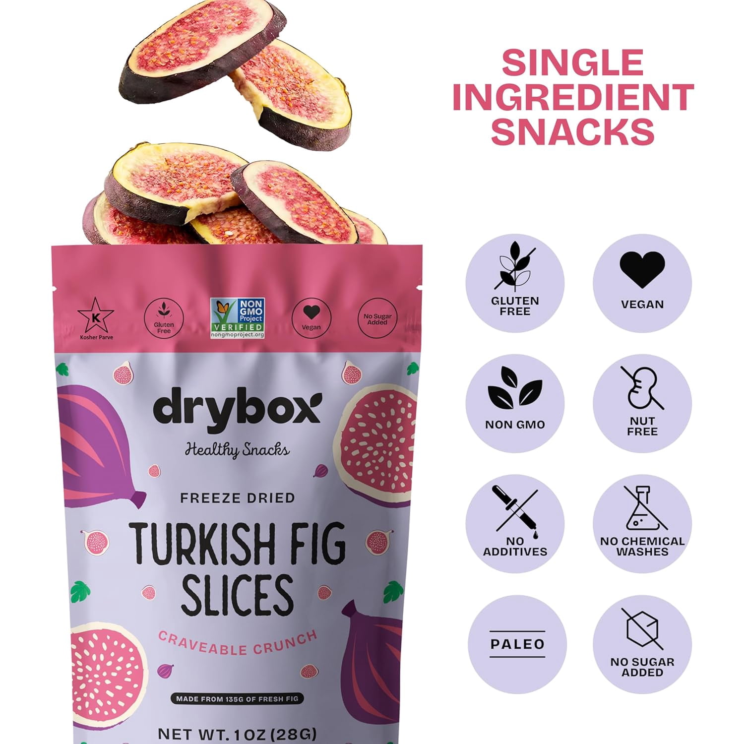 (Pack Of 12) Drybox Fruit Dried Fig Slices Freeze 1 Oz