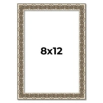 8x12 Frame Silver Versailles Ornate Solid Wood Picture Frame | 1 Inch Moulding Width | Interior