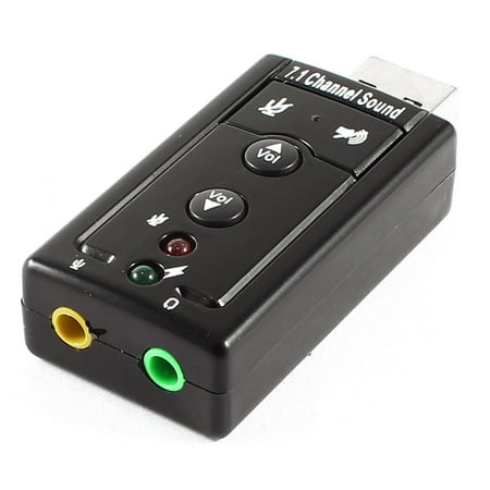 Unique Bargains Desktop Black External USB 2.0 to 3D Virtual Audio Sound Card Adapter 7.1 CH