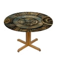 thumbnail image 3 of Orinice Steampunk Gears Clock Round Tablecloth Stain Resistant Washable Indoor Outdoor Kitchen Dining Wedding Parties Picnic Farmhouse 100% Polyester Fiber 54-58, 3 of 8