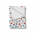 thumbnail image 2 of Christmas Soft Flannel Fleece Throw Blanket, Xmas Ornaments Cones Boxes Celebration Family Reunion Party Image, Cozy Plush for Indoor and Outdoor Use, 50" x 70", Red White and Pale Blue, by Ambesonne, 2 of 6