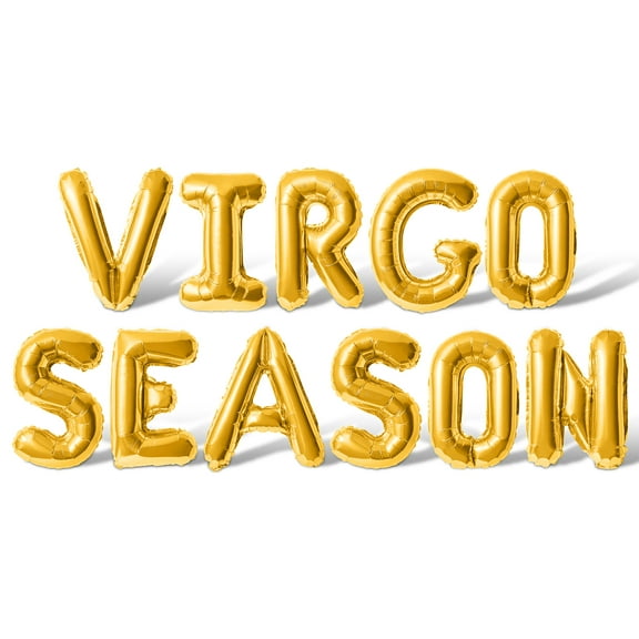 Letter Balloons - VIRGO SEASON 16" Inch Alphabet Letters Foil Mylar Balloon Virgo Birthday Party Banner (Gold)