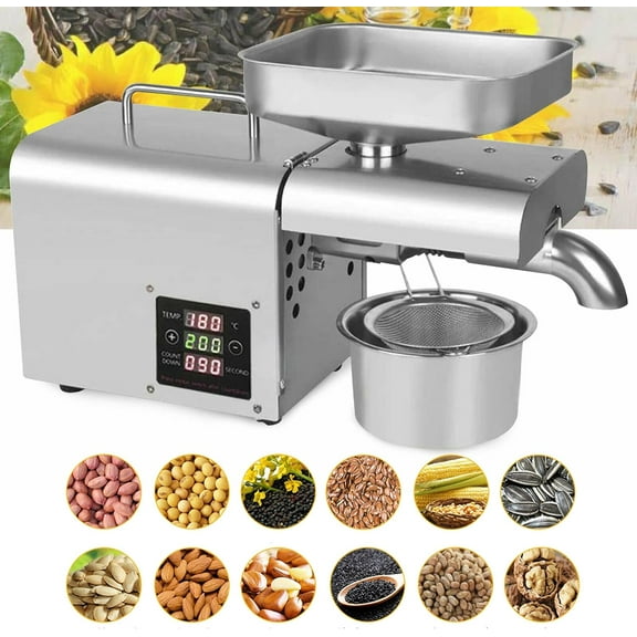 Automatic Oil Press 610W Commercial Home Automatic Oil Extractor Presser Upgraded 304 Stainless Steel High Output Oil Pumping Machine for Nuts Seeds Avocado Coconut Castor Peanut,110V