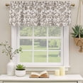 thumbnail image 3 of Farmhouse Brown Valances for Windows, Vintage Flower Leaf Botanical Plant Light Filtering Kitchen Curtains, Rod Pocket Window Valance Curtains for Living Room Bedroom, 42" W x 12" L, 2 Panels, 3 of 9