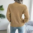thumbnail image 3 of Vedolay Fall Sweaters Women's Crew Neck Long Sleeve Pullover Sweater Casual Loose Fall Tops,Khaki M, 3 of 5