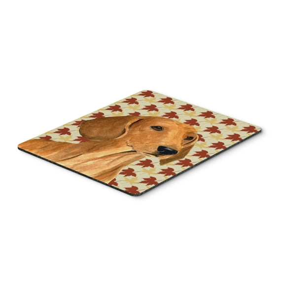 "Dachshund Fall Leaves Portrait Mouse Pad Hot Pad or Trivet"