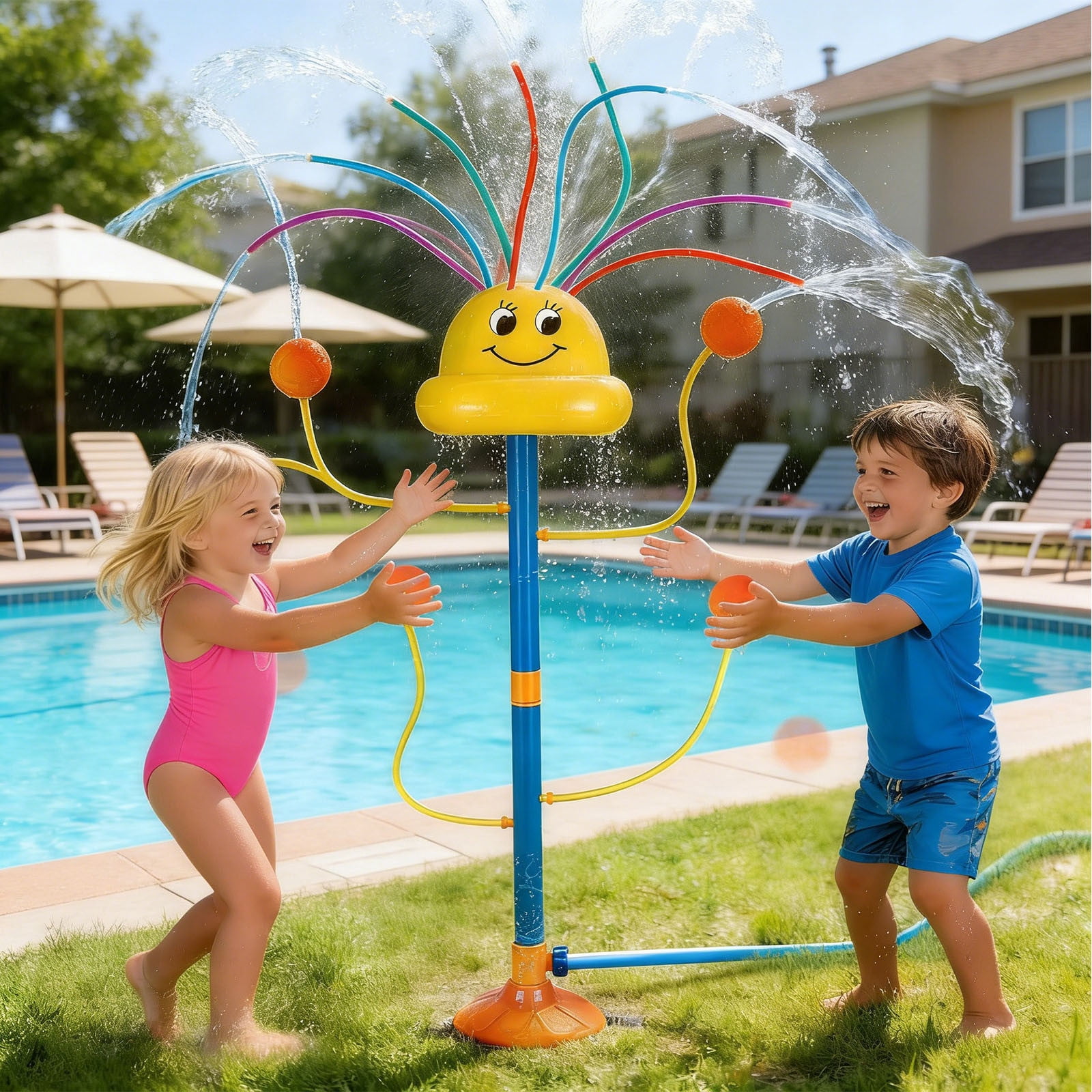 Water Sprinkler Outdoor Yard Toys, Outside Water Play Sprinklers, Backyard Lawns Water Sprinkler, Summer Family Games