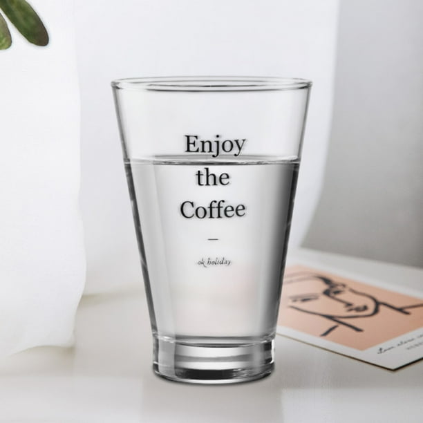 Xihbxyly Vaso de Vidrio Transparente, Elegante Vaso para Té con Leche, Elegante Vaso para Beber Agua, Duradero, para Uso Diario, Decoración para El Hogar y La Cocina, Perfecto para Recibir Invitados.