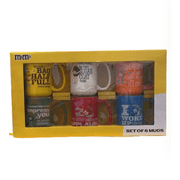 M&M's World Verbal Characters Multicolor Glass Mugs (Set of 6)