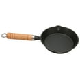 thumbnail image 1 of 5 and 6 Inch Cast Iron Skillet Pan, Quick Heat, Non Stick Frying Pan with Drip Spouts and Detachable Wooded Handle, Healthier Cookware Cooking Pan Even Compatible with Induction, 1 of 7
