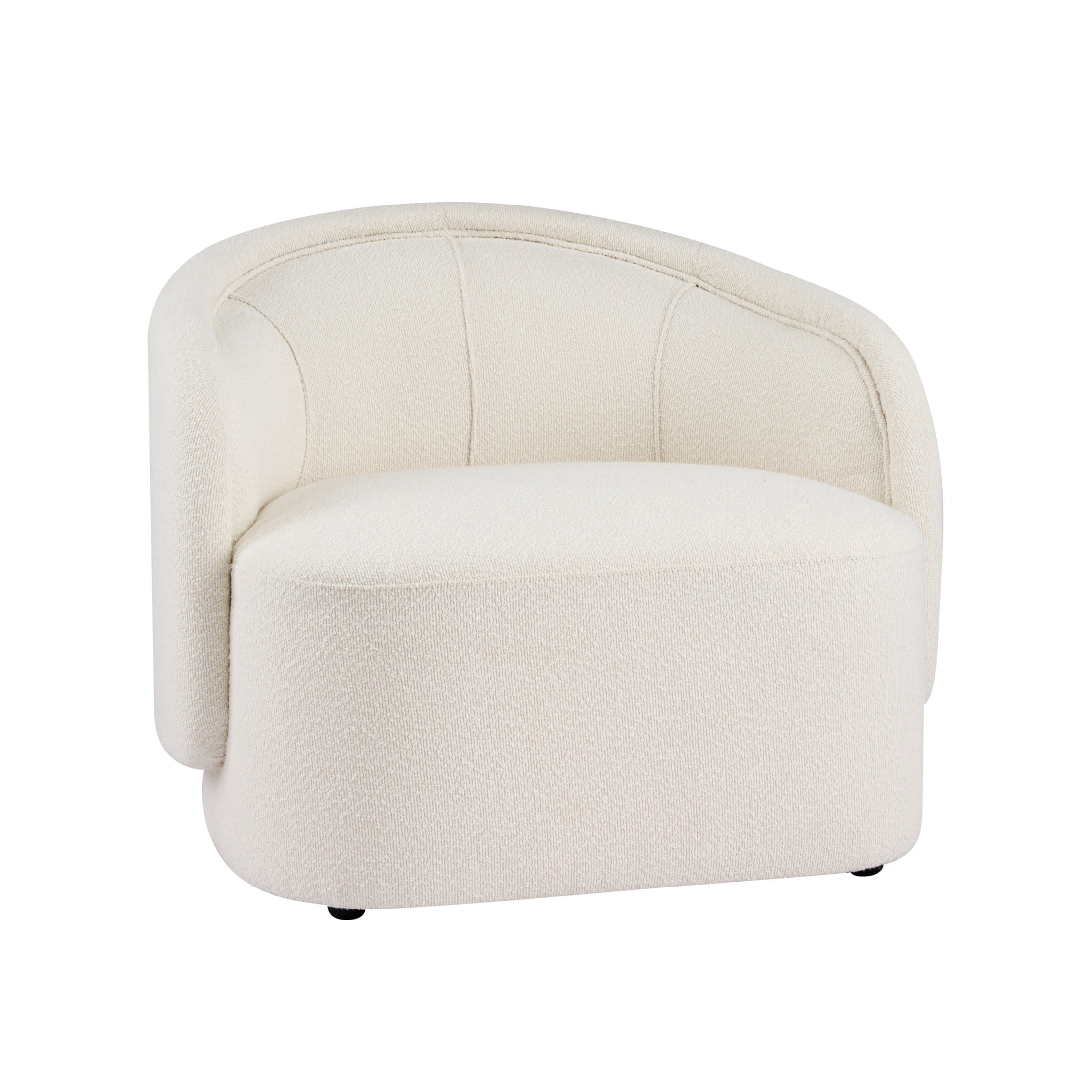 Christopher Knight Home Curved Accent Chair, Plush Boucle Upholstery, Cream