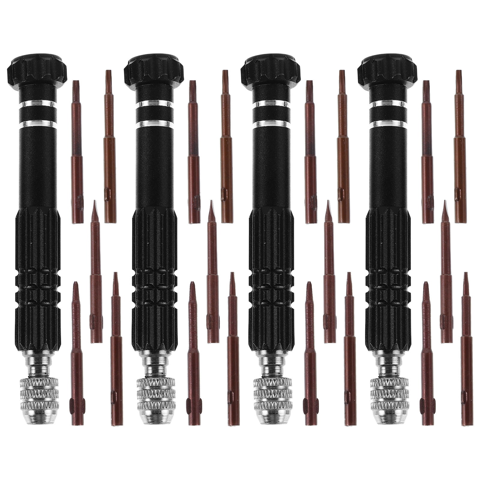 OUNONA Black Compact Screwdriver Kit with Versatile Bits for Automotive Repair 4 Sets