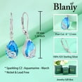 thumbnail image 7 of Blaniy Guardian Angel Wings Dangle Drop Earrings for Women 925 Sterling Silver Teardrop Aquamarine Leverback Earrings March Birthstone Jewelry Gifts for Her, 7 of 7